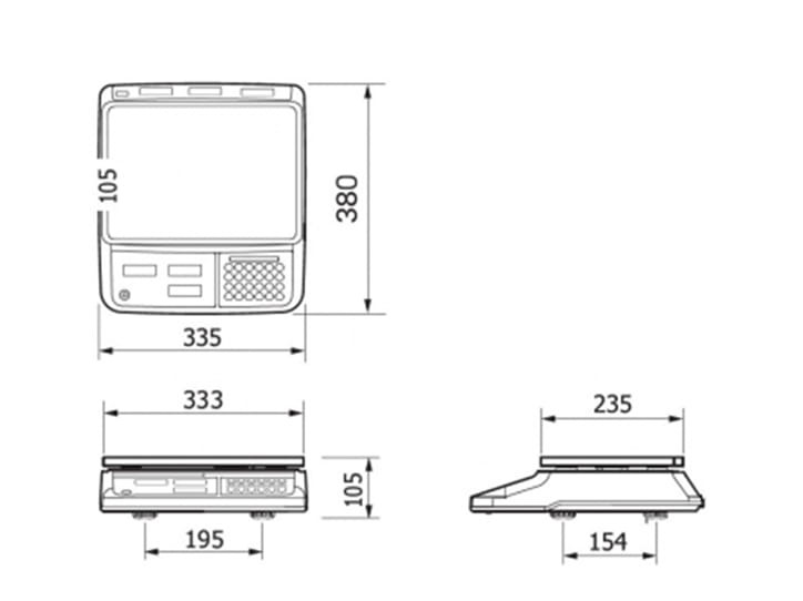 PR2N-15CB RS232 USB Legalizowana waga sklepowa CAS [6/15kg-2/5g][32,2x21,2cm]  8