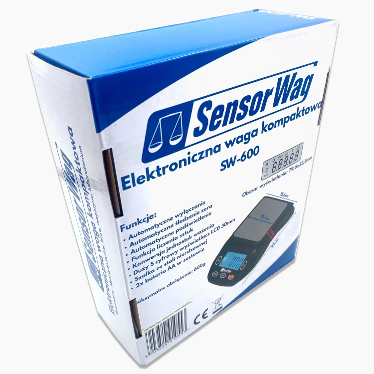 SW600 Waga kompaktowa kieszonkowa [600g/0,01g] 6