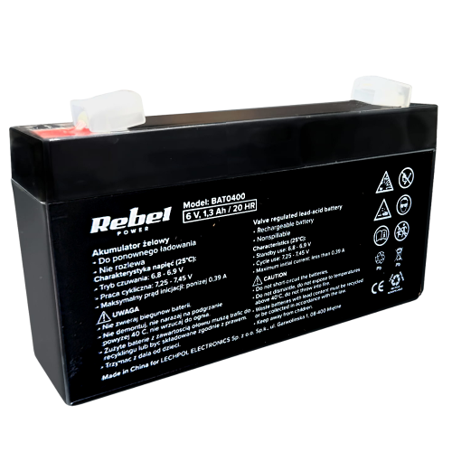 Akumulator żelowy REBEL [6V/1,3Ah]