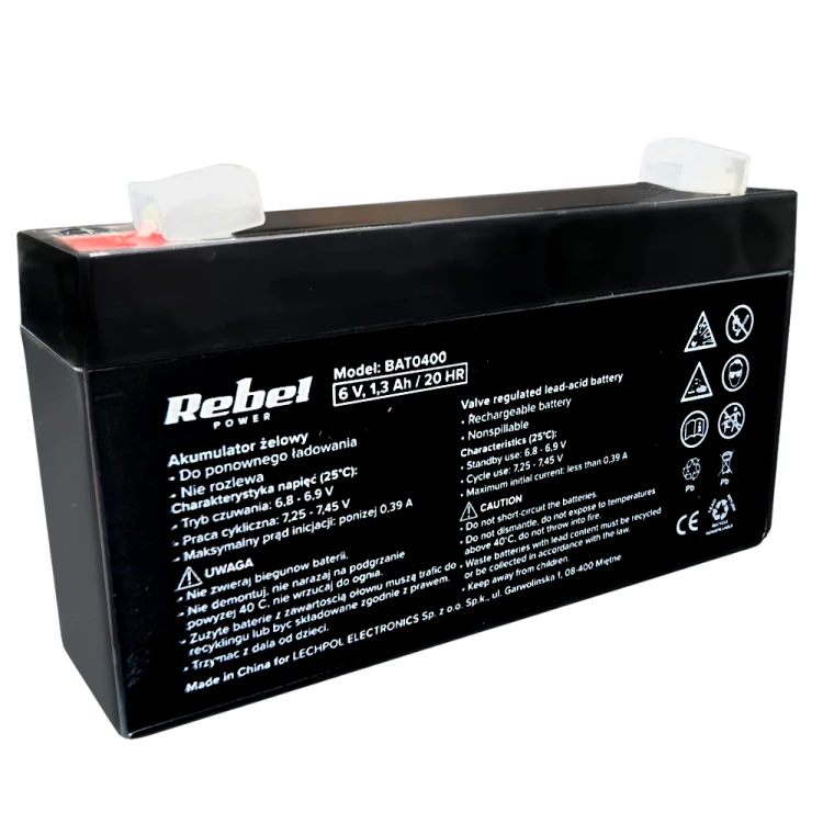 Akumulator żelowy REBEL [6V/1,3Ah]