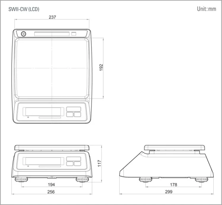 SW-II 3W Legalizowana, wodoodporna waga kontrolna CAS [1,5/3kg-0,5/1g][19,2x23,7cm] 4