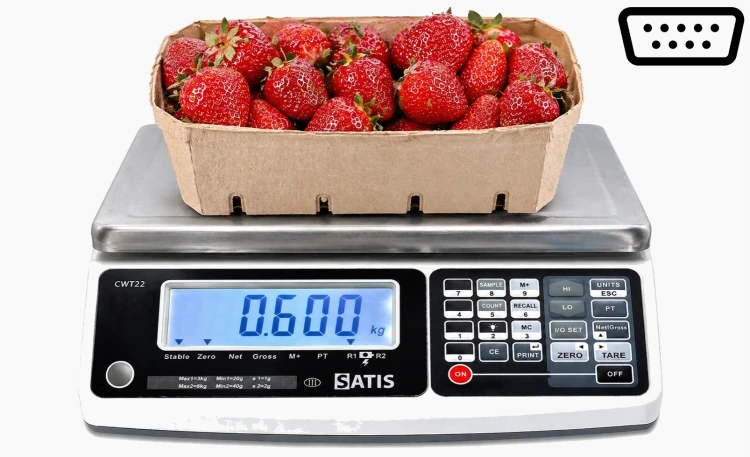 CWT-22 Legalizowana waga licząca sztuki SATIS [1,5/3kg-0,5/1g][22x31cm] RS232 1